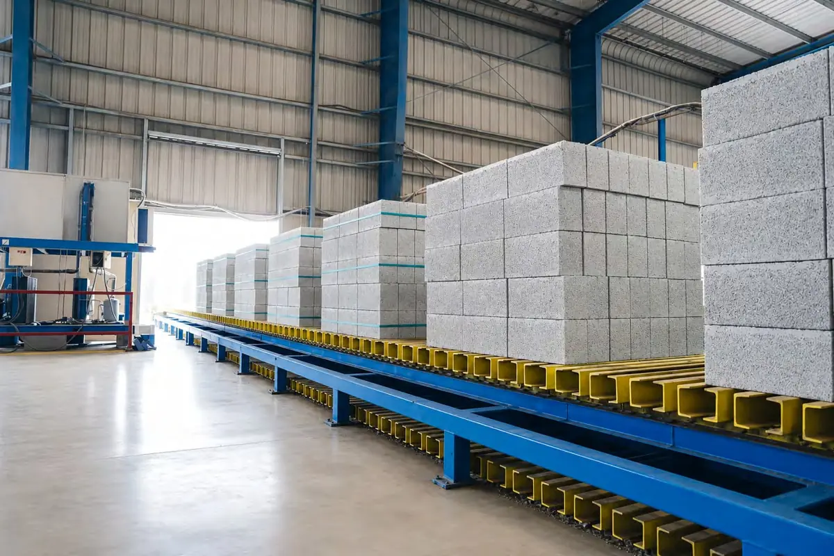 Concrete block production line